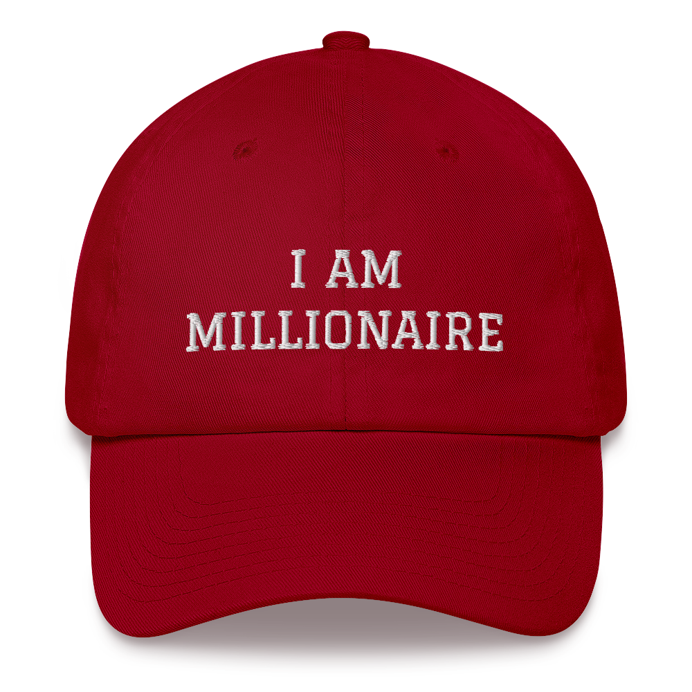 Motivational Cap "I AM MILLIONAIRE"  Law of Affirmation Embroidery Classic Dad hat