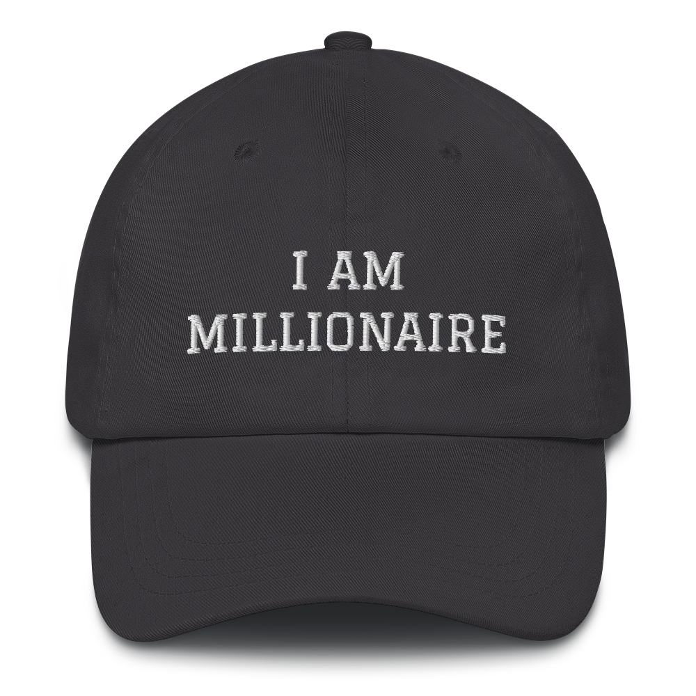 Motivational Cap "I AM MILLIONAIRE"  Law of Affirmation Embroidery Classic Dad hat