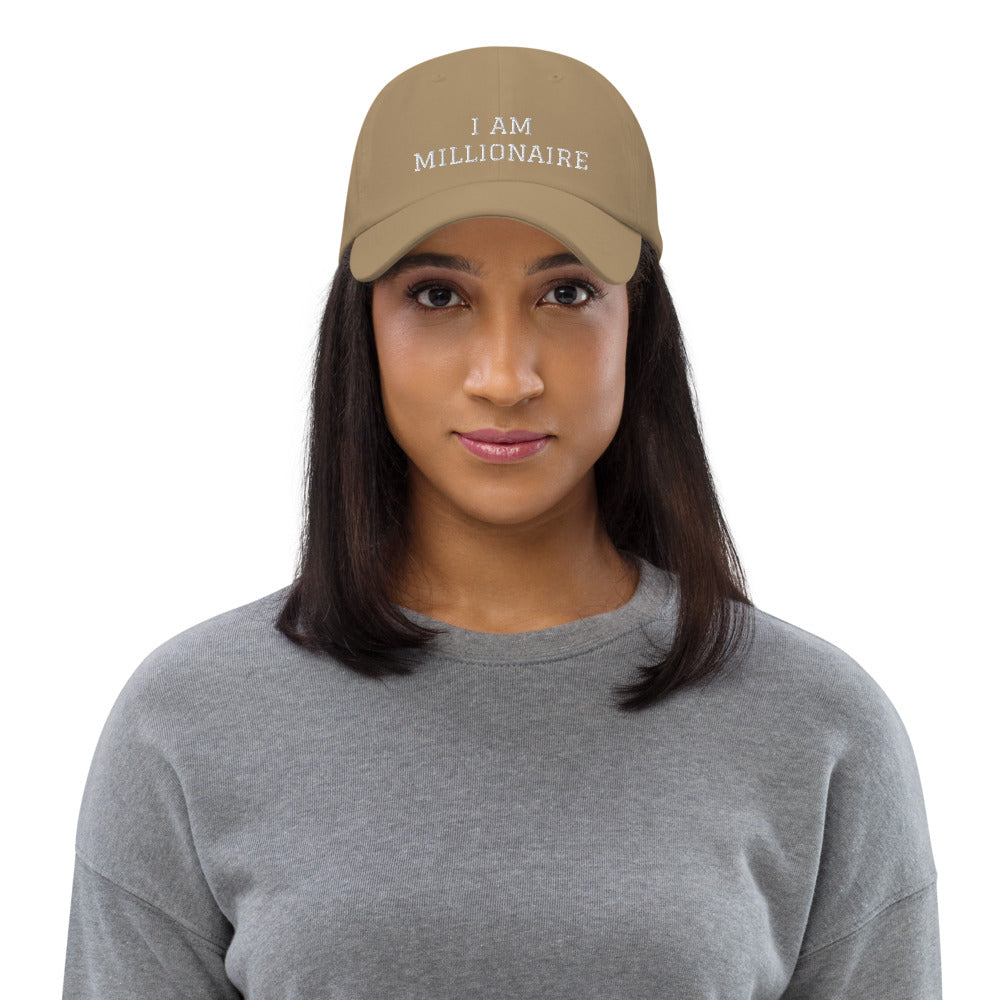 Motivational Cap "I AM MILLIONAIRE"  Law of Affirmation Embroidery Classic Dad hat