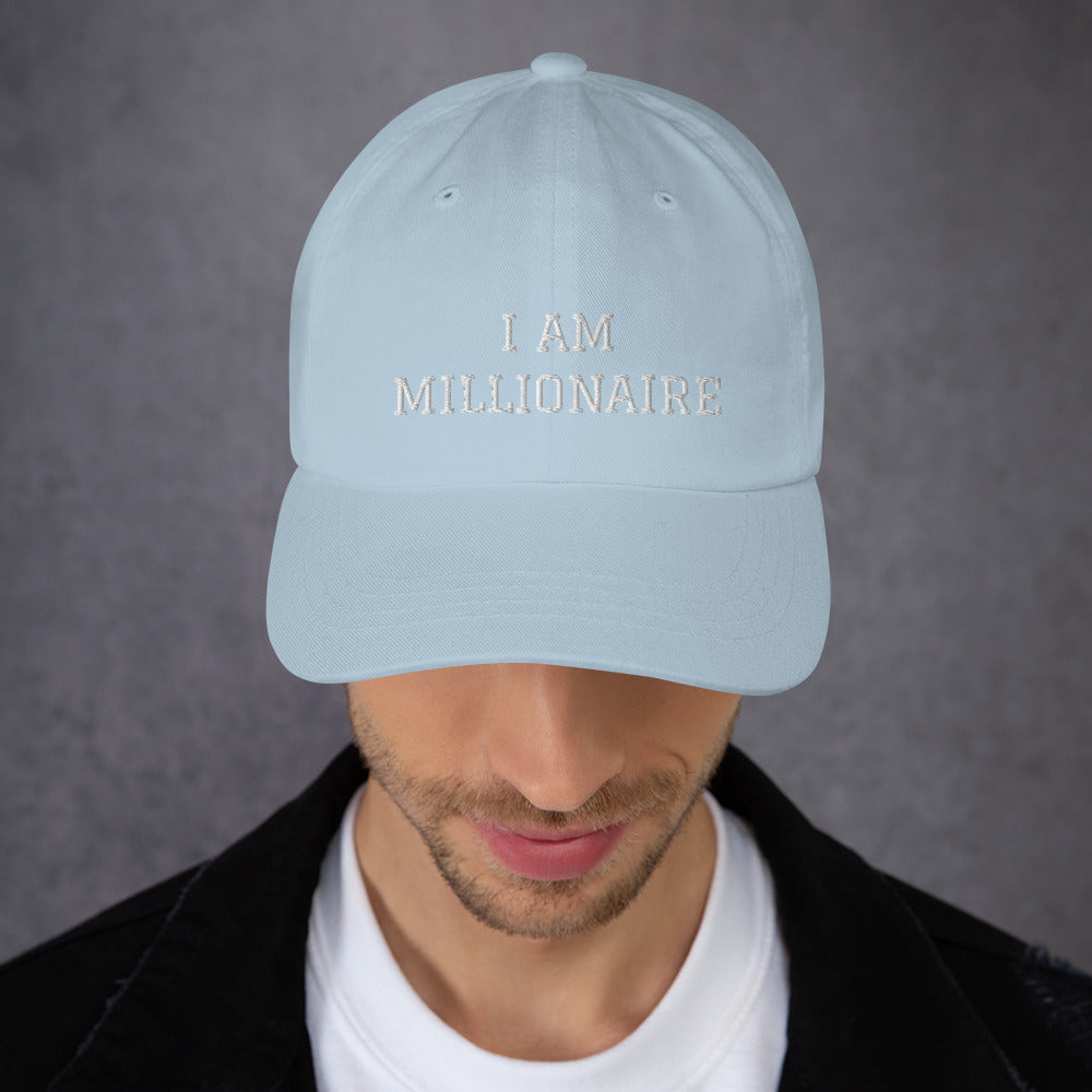 Motivational Cap "I AM MILLIONAIRE"  Law of Affirmation Embroidery Classic Dad hat