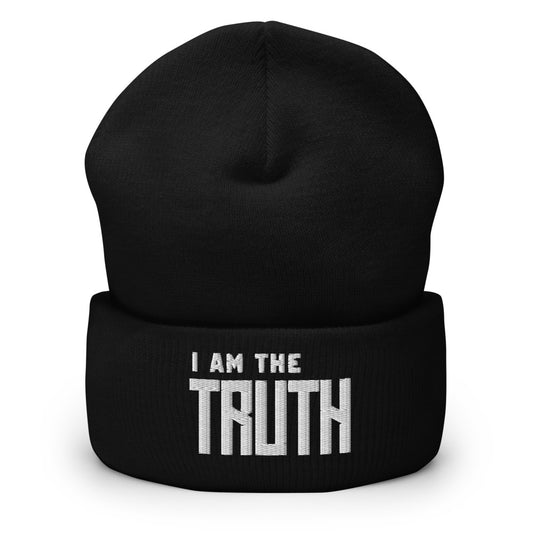 Motivational Beanie " I AM THE TRUTH" Inspiring Law of Affirmation Embroidery Cuffed Beanie