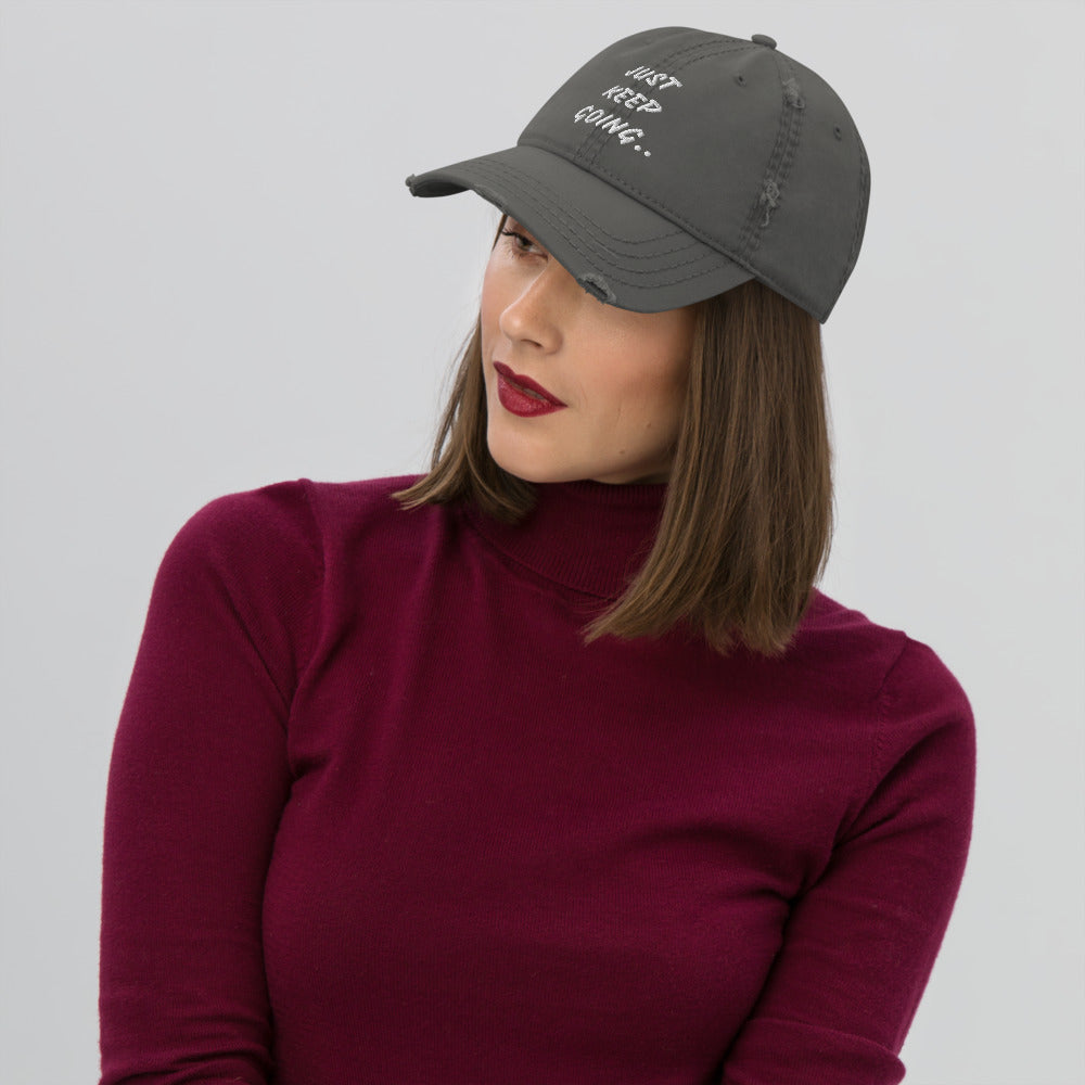 Motivational Cap "Keep Going" Law of Affirmation Distressed Dad Hat