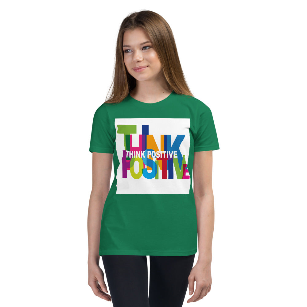 Motivational  Youth   T-Shirt "THINK POSITIVE"  Inspiring Youth Unisex Short Sleeve T-Shirt