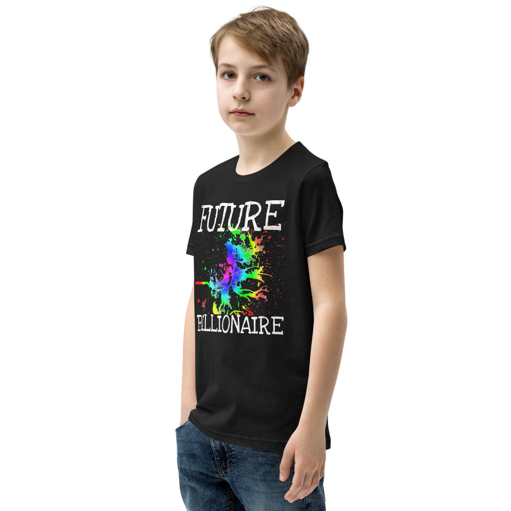 Motivational Youth T-Shirt "Future Billionaire"  Inspiring Law of Affirmation Youth Short Sleeve Unisex T-Shirt