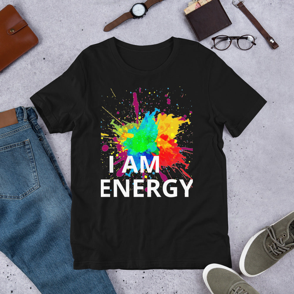 Motivational Unisex T-Shirt "I AM ENERGY" Law of Affirmation Short-Sleeve Unisex T-Shirt