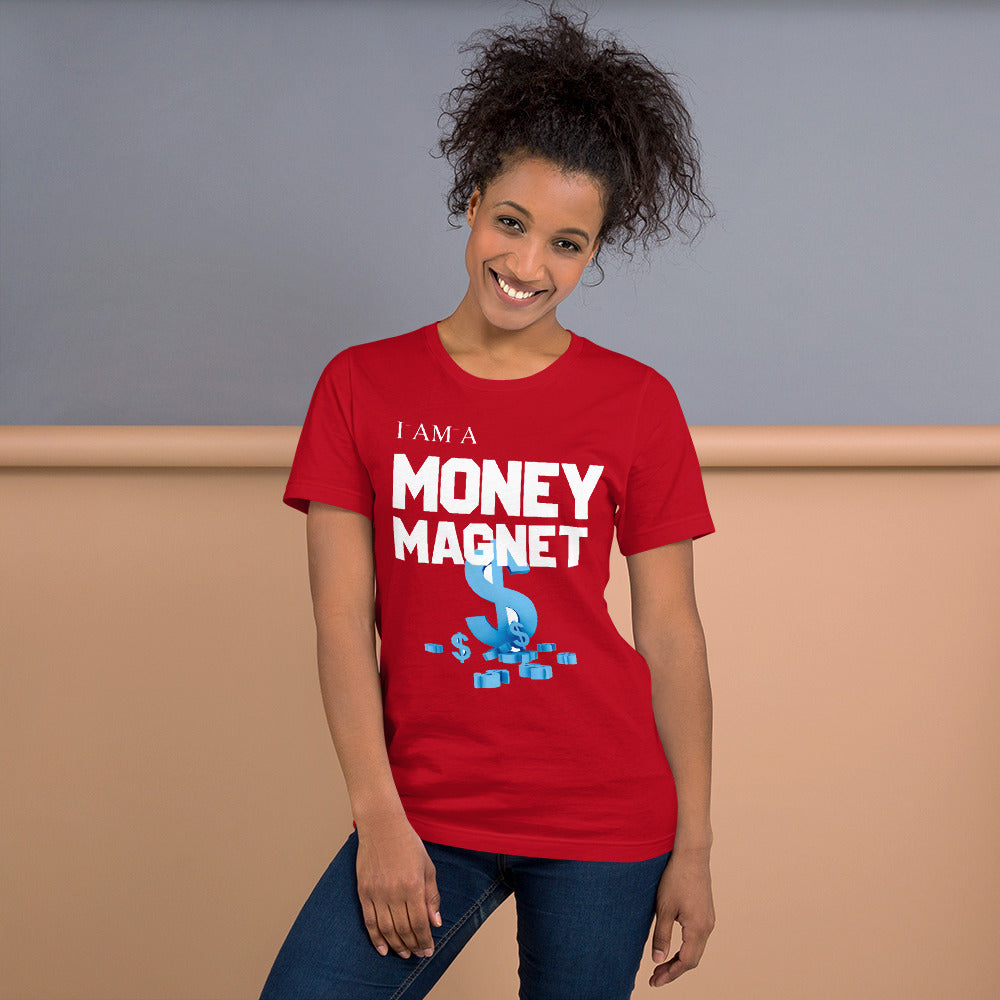 Motivational Unisex T-Shirt  "I AM MONEY MAGNET"  Law of Attraction Short-Sleeve Unisex T-Shirt