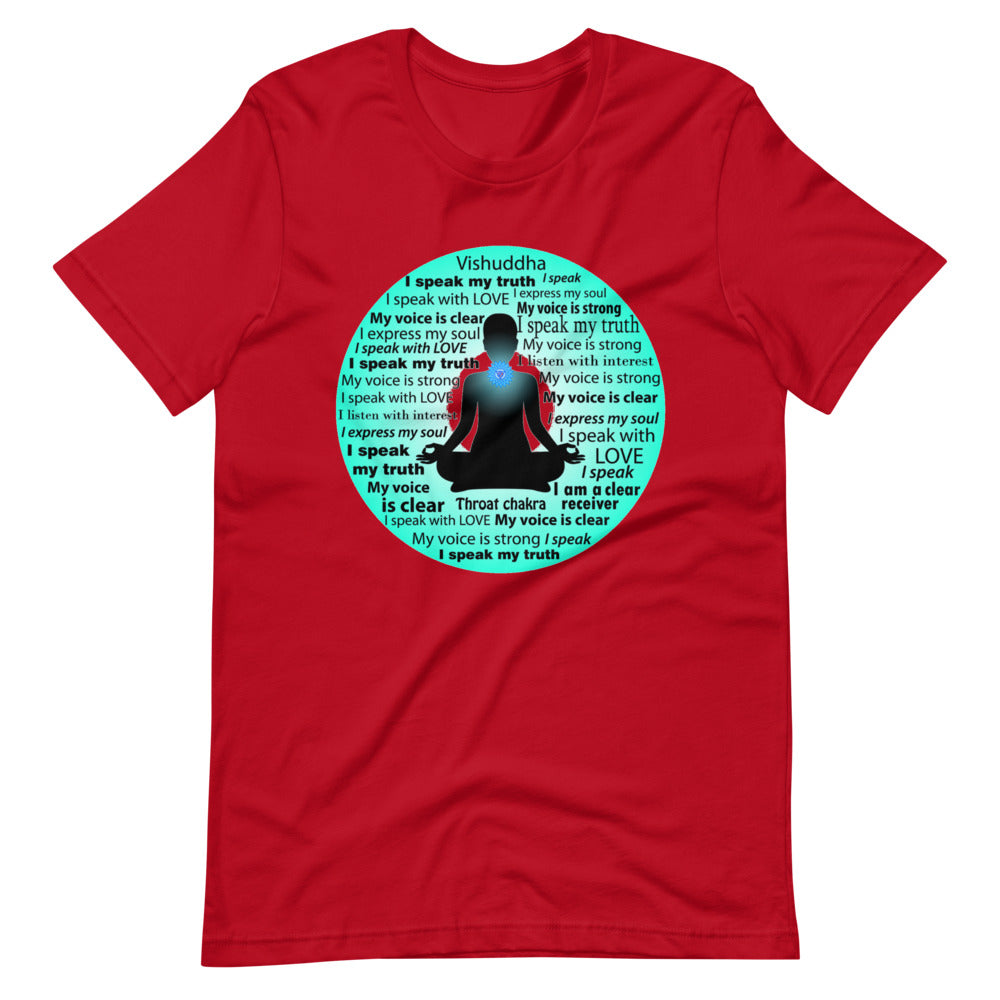 Chakra T-Shirt "I SPEAK MY TRUTH" Spiritual healing Meditation Short-Sleeve Unisex T-Shirt