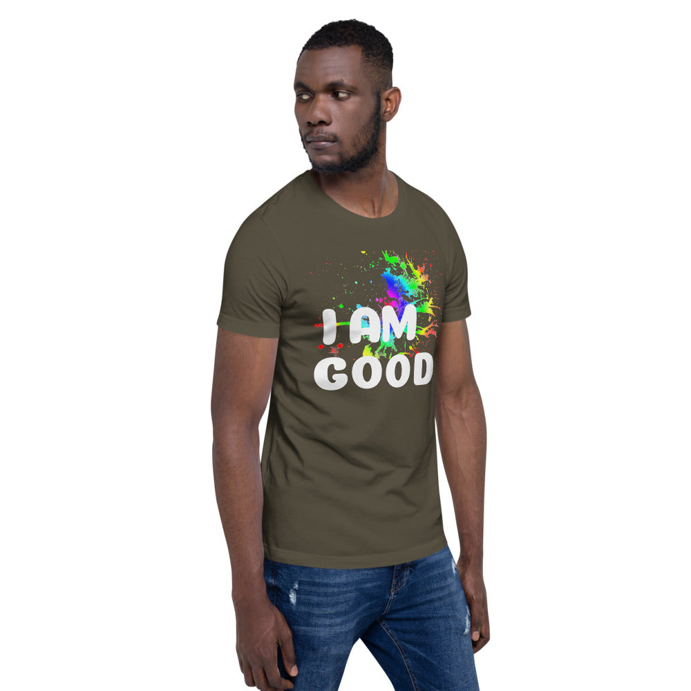 Motivational Unisex T-Shirt "I AM GOOD" Law of Attraction Short-Sleeve Unisex T-Shirt