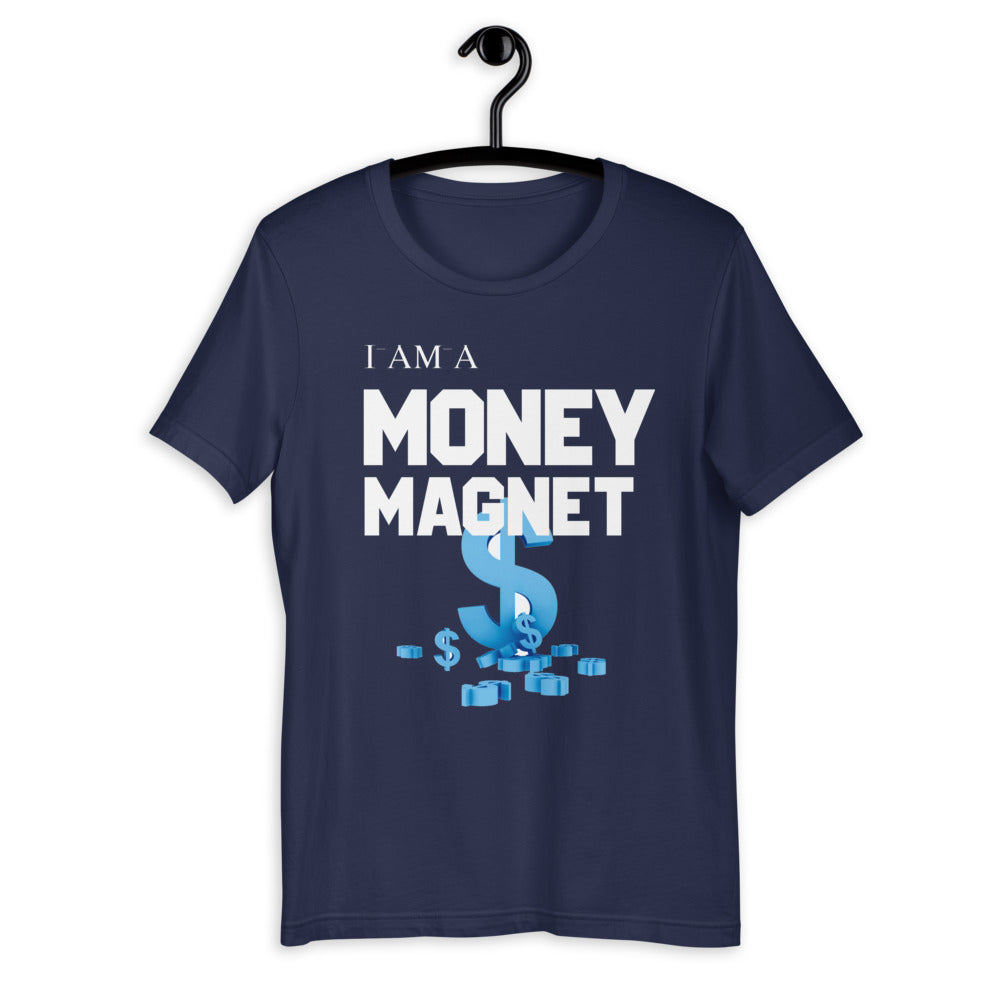 Motivational Unisex T-Shirt  "I AM MONEY MAGNET"  Law of Attraction Short-Sleeve Unisex T-Shirt