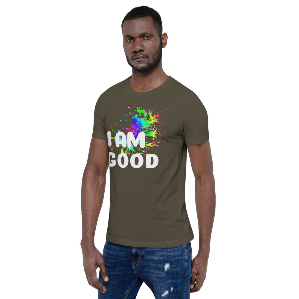 Motivational Unisex T-Shirt "I AM GOOD" Law of Attraction Short-Sleeve Unisex T-Shirt