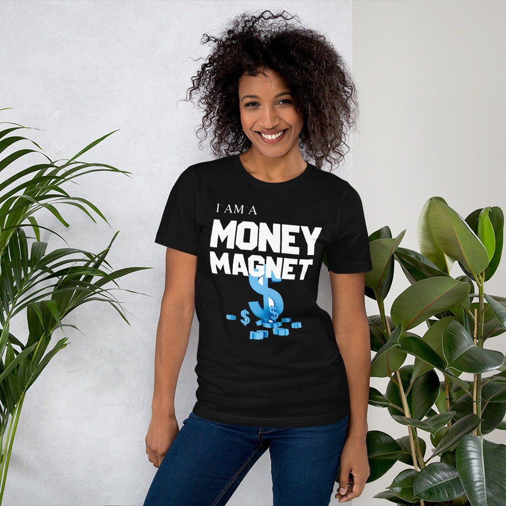 Motivational Unisex T-Shirt  "I AM MONEY MAGNET"  Law of Attraction Short-Sleeve Unisex T-Shirt