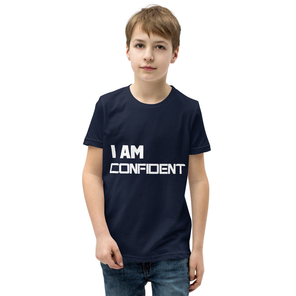 Motivational Youth  T-Shirt "I AM CONFIDENT"  Inspiring Law of Affirmation Short Sleeve Unisex T-Shirt for Youth