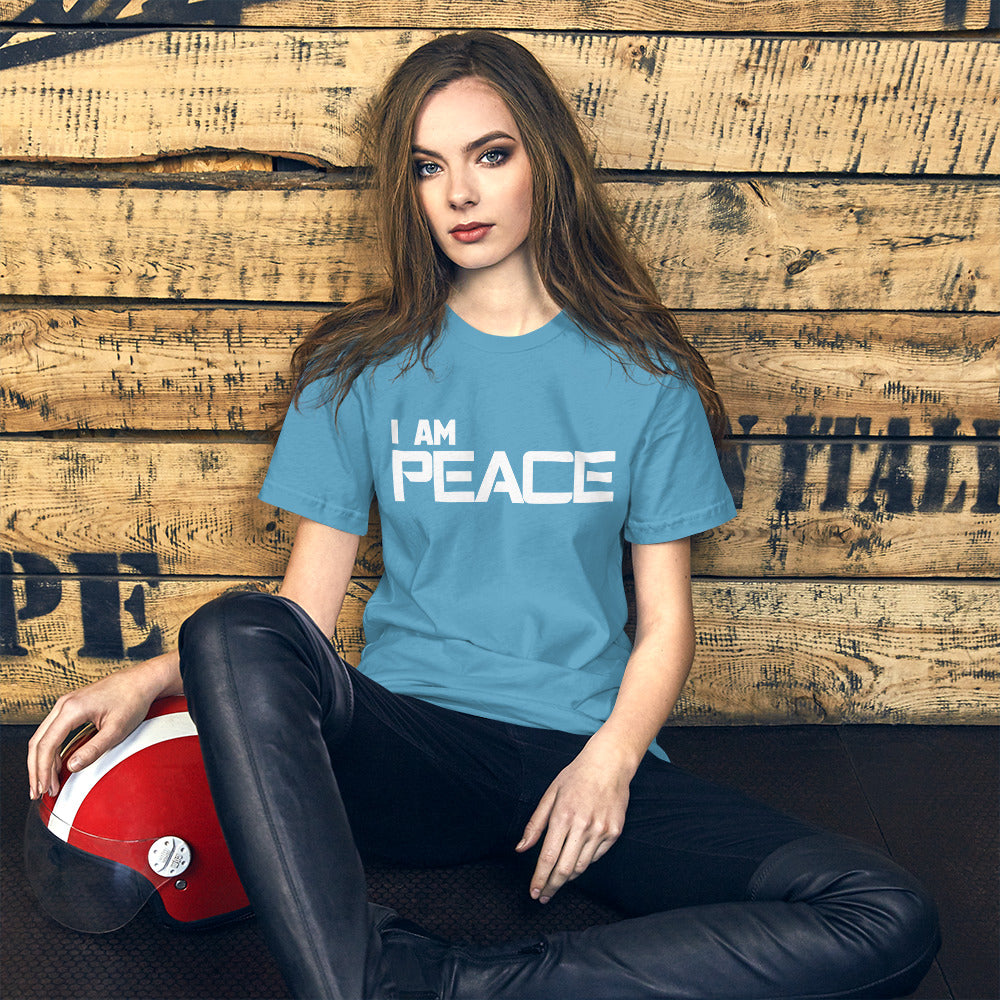 Motivational Unisex T-Shirt "I AM PEACE"  law of Attraction Short-Sleeve Unisex T-Shirt