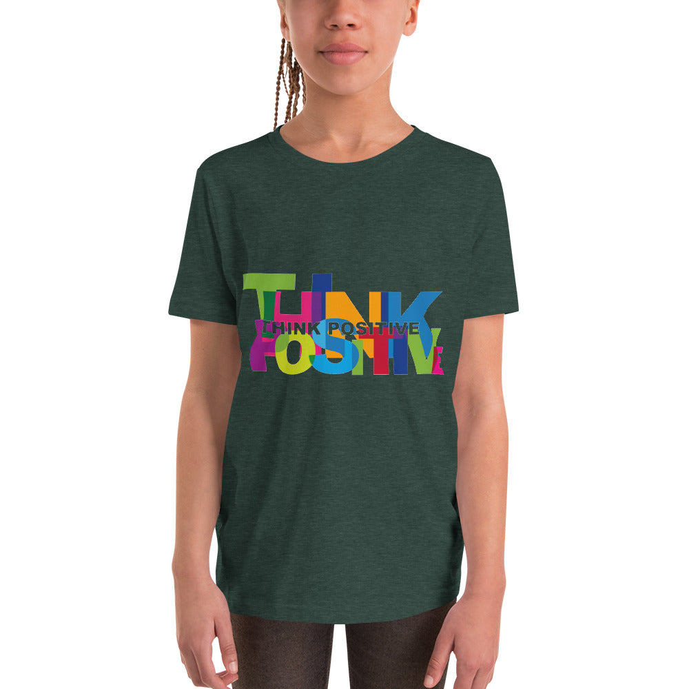 Motivational T-Shirt "THINK POSITIVE" Inspiring Law of Affirmation Youth Short Sleeve Unisex T-Shirt