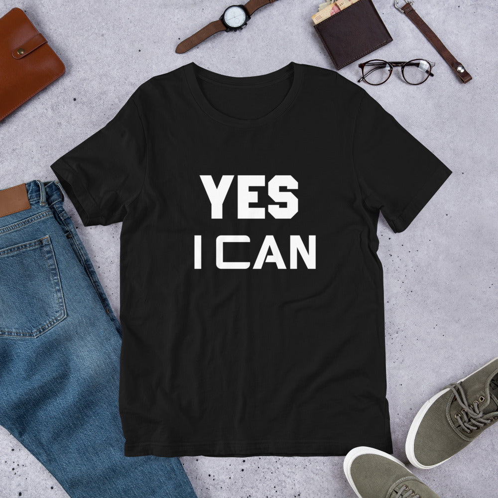 Motivational T-Shirt "YES I CAN" Inspiring Law of Attraction Short-Sleeve Unisex  T-Shirt