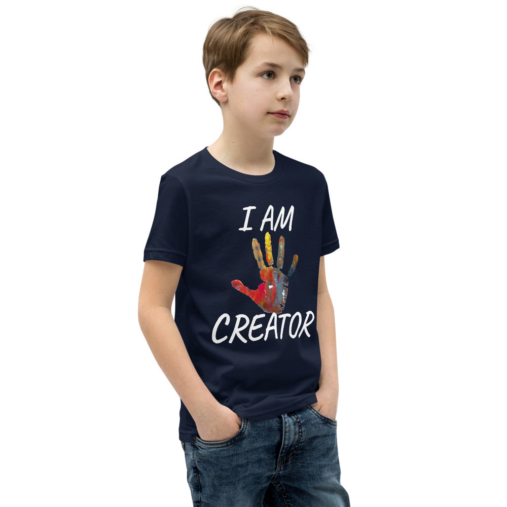 Motivational Youth T-Shirt  "I AM CREATOR"   Inspirational Youth Short Sleeve Unisex T-Shirt