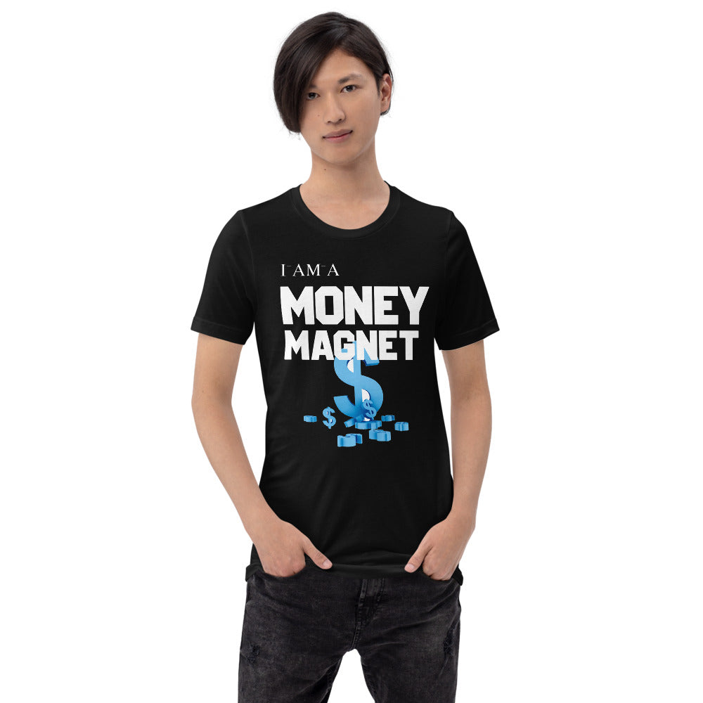 Motivational Unisex T-Shirt  "I AM MONEY MAGNET"  Law of Attraction Short-Sleeve Unisex T-Shirt