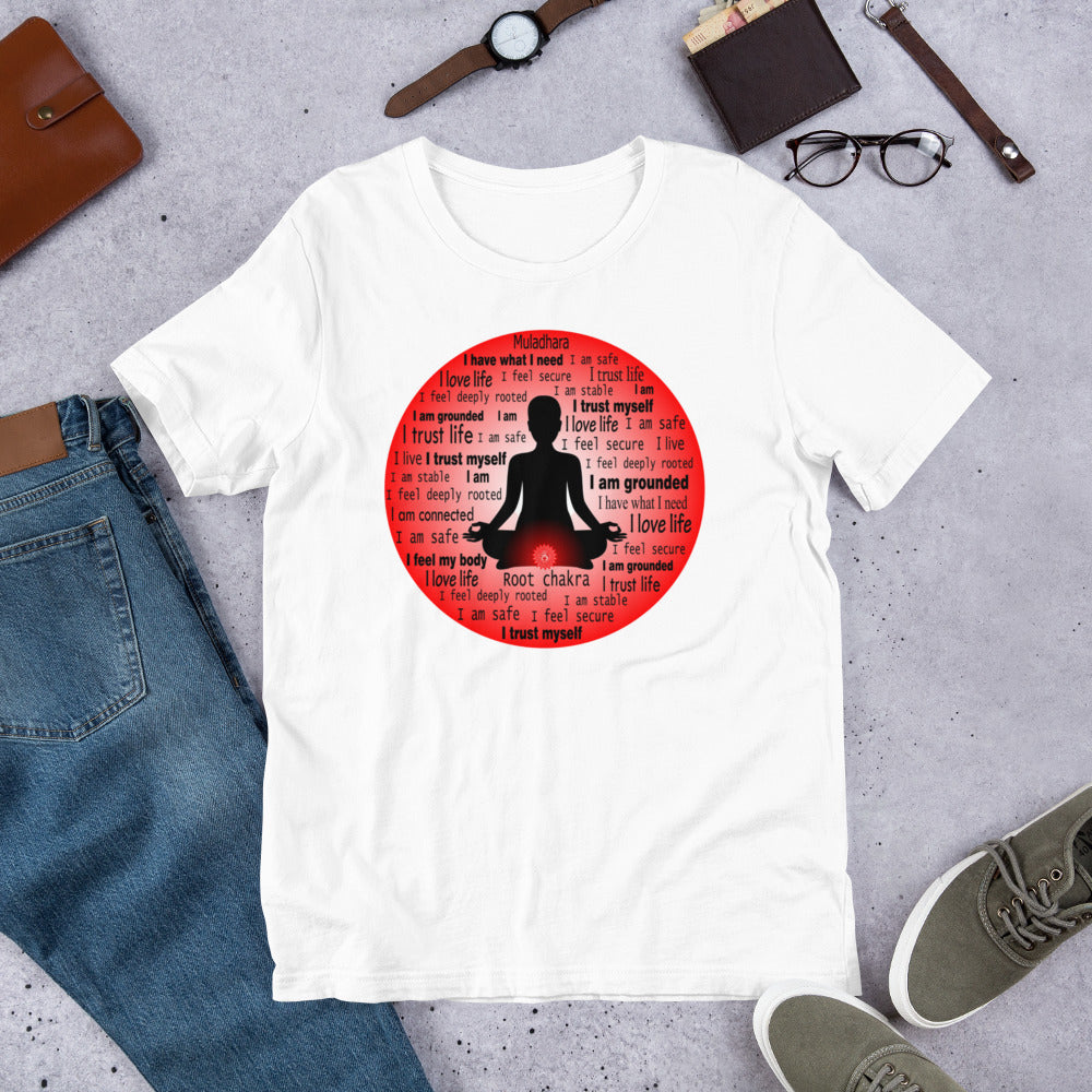 Chakra  T-Shirt "Root Chakra" Healing Spiritual meditation  Short-Sleeve Unisex T-Shirt