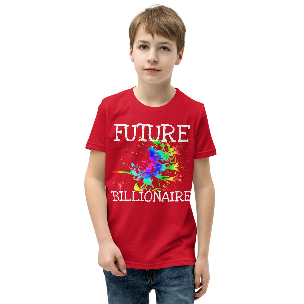 Motivational Youth T-Shirt "Future Billionaire"  Inspiring Law of Affirmation Youth Short Sleeve Unisex T-Shirt