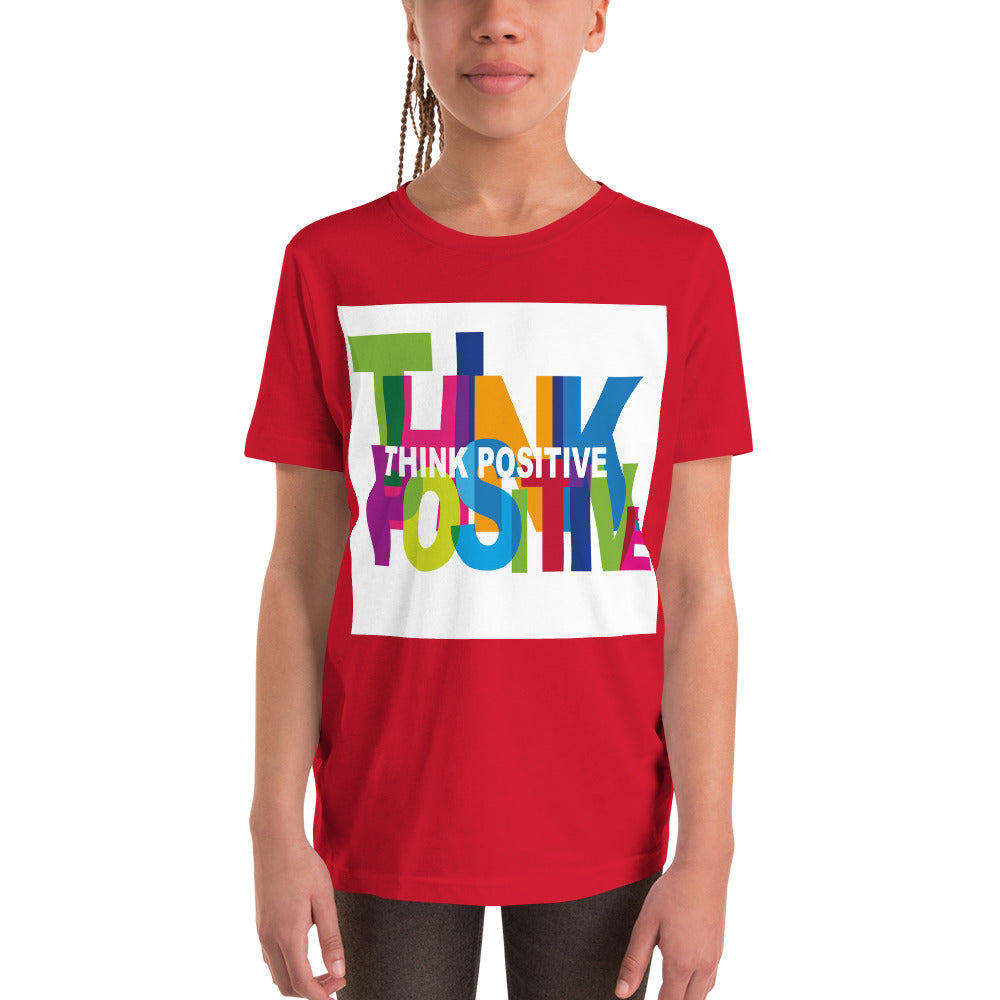 Motivational  Youth   T-Shirt "THINK POSITIVE"  Inspiring Youth Unisex Short Sleeve T-Shirt