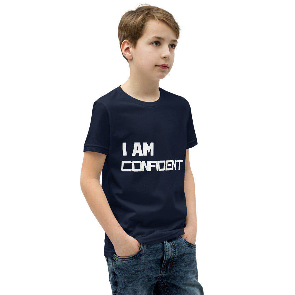 Motivational Youth  T-Shirt "I AM CONFIDENT"  Inspiring Law of Affirmation Short Sleeve Unisex T-Shirt for Youth