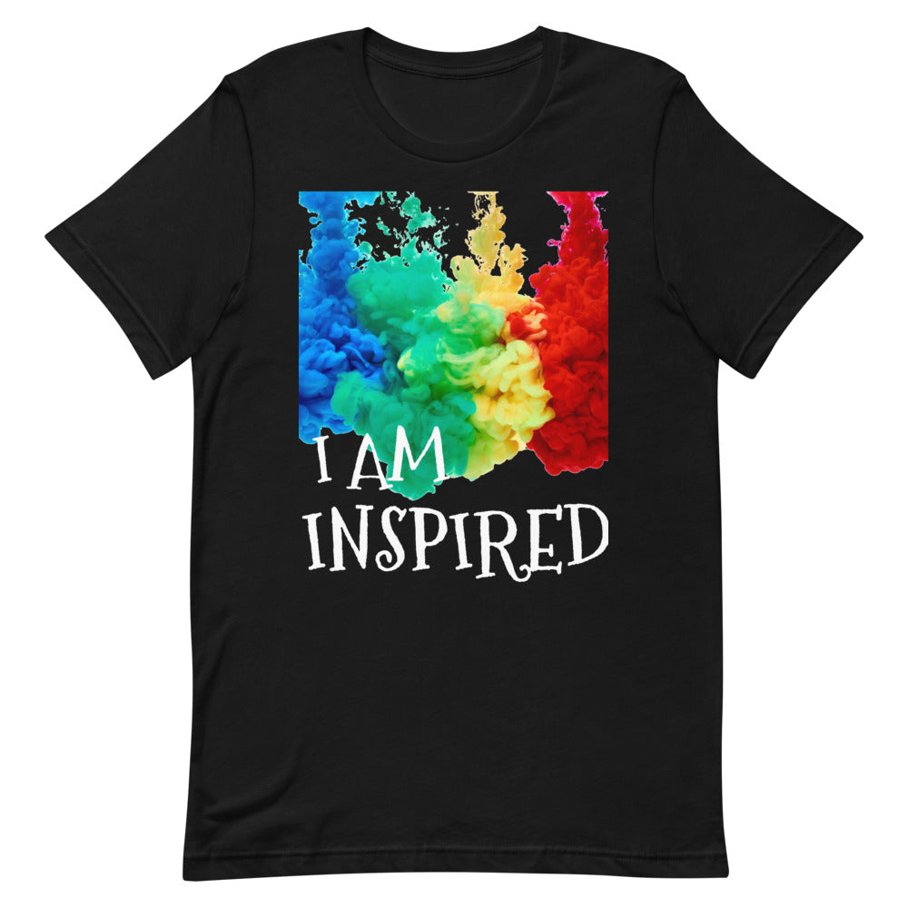 Motivational Unisex T-Shirt  "I AM INSPIRED" Law of Attraction  Short-Sleeve Unisex T-Shirt