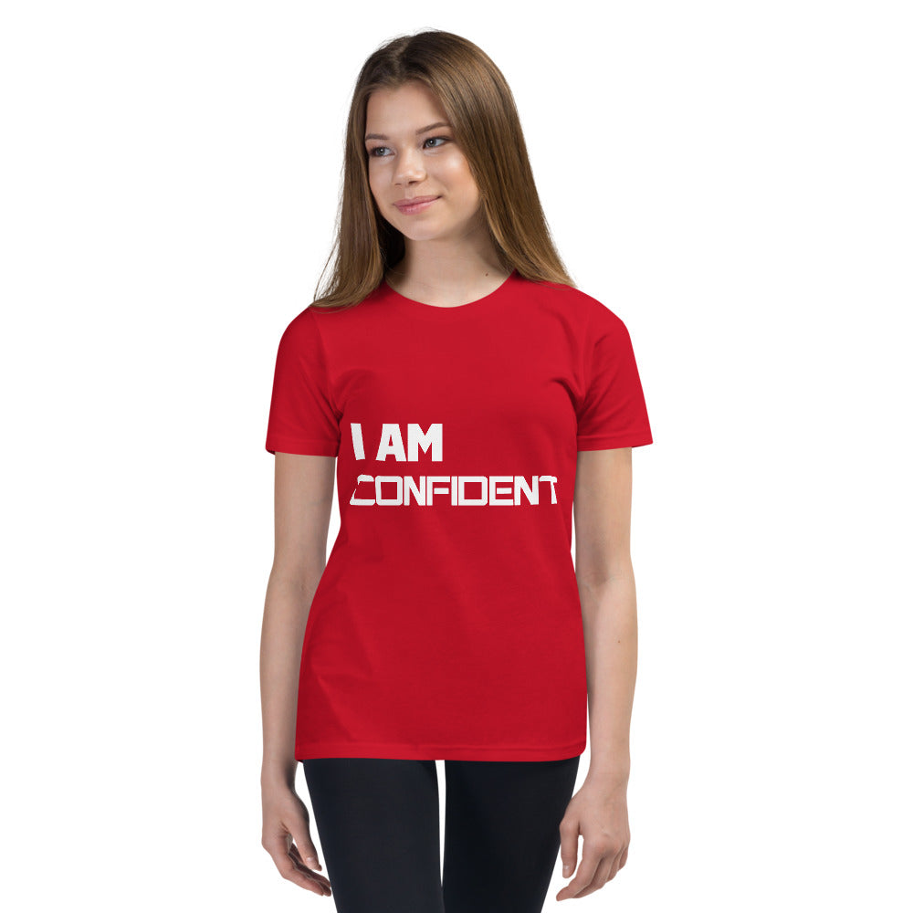 Motivational Youth  T-Shirt "I AM CONFIDENT"  Inspiring Law of Affirmation Short Sleeve Unisex T-Shirt for Youth