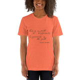 Motivational Unisex T-Shirt "Happiness is the Path" Customized Short-Sleeve Unisex T-Shirt