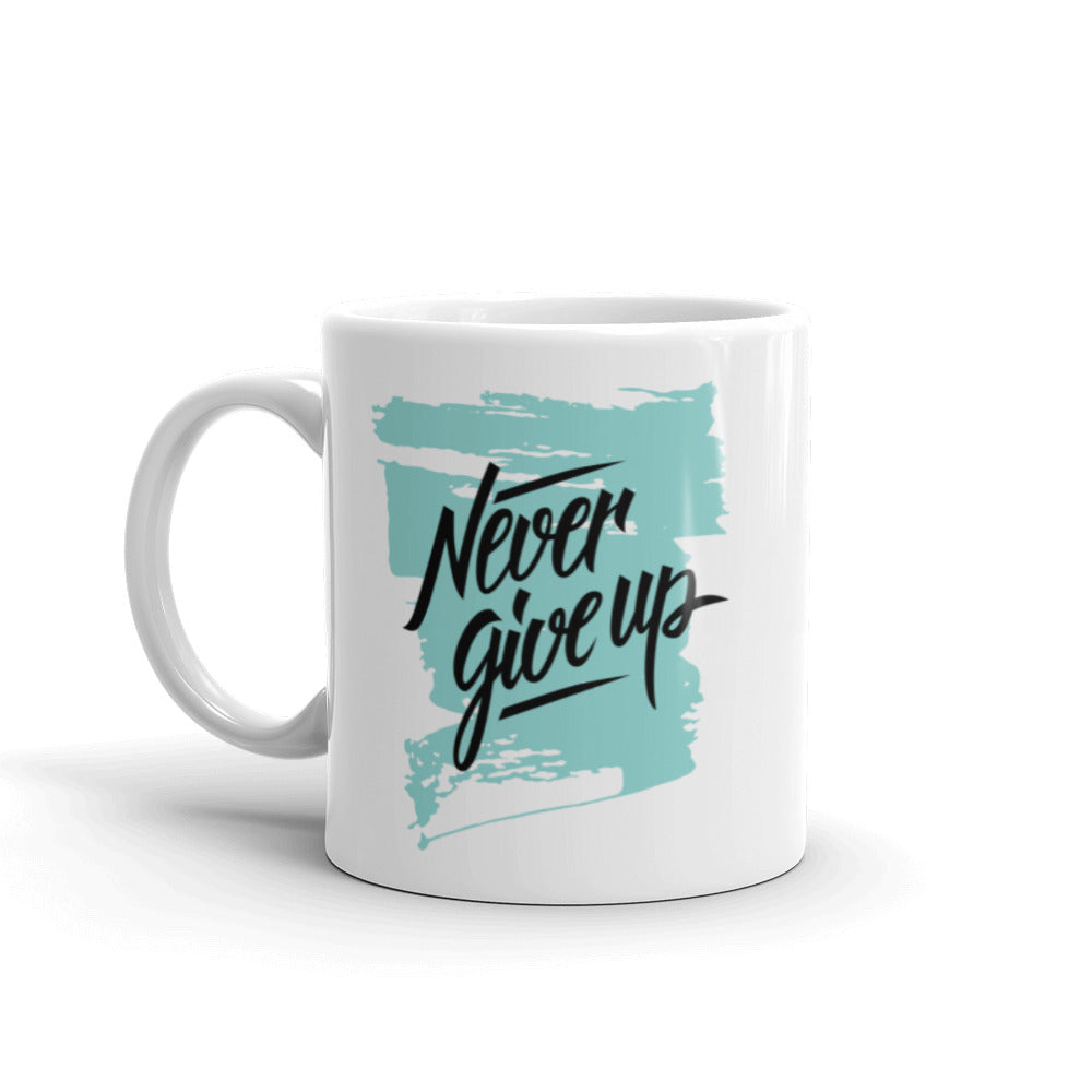 Motivational Mug "NEVER GIVE UP" Inspirational Law of Affirmation Coffee Mug