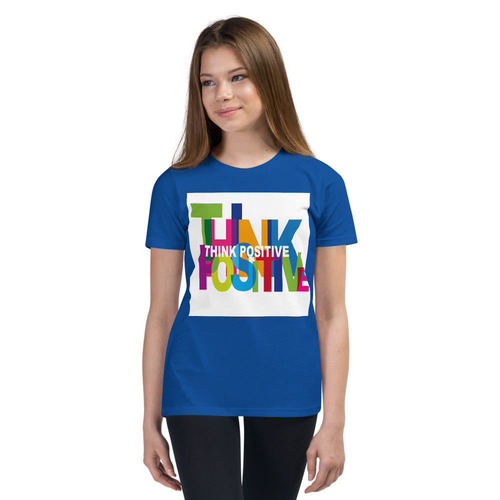 Motivational  Youth   T-Shirt "THINK POSITIVE"  Inspiring Youth Unisex Short Sleeve T-Shirt