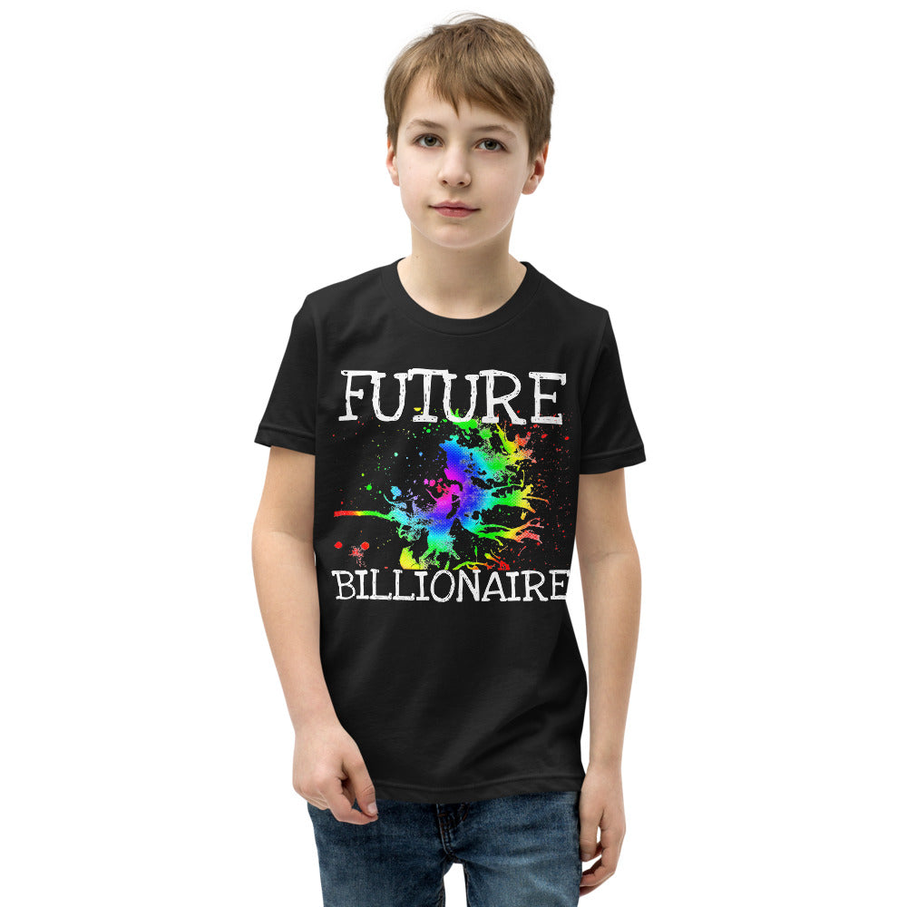 Motivational Youth T-Shirt "Future Billionaire"  Inspiring Law of Affirmation Youth Short Sleeve Unisex T-Shirt