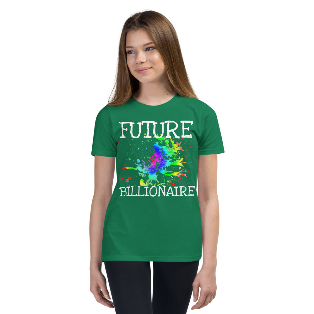 Motivational Youth T-Shirt "Future Billionaire"  Inspiring Law of Affirmation Youth Short Sleeve Unisex T-Shirt