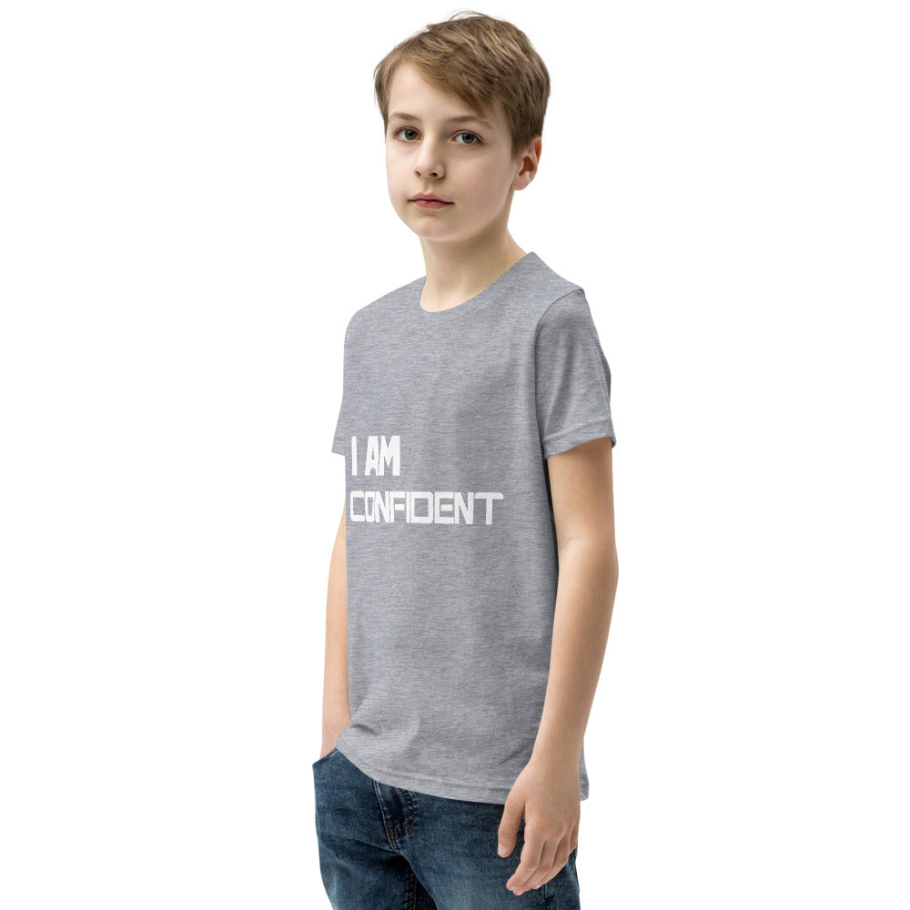 Motivational Youth  T-Shirt "I AM CONFIDENT"  Inspiring Law of Affirmation Short Sleeve Unisex T-Shirt for Youth