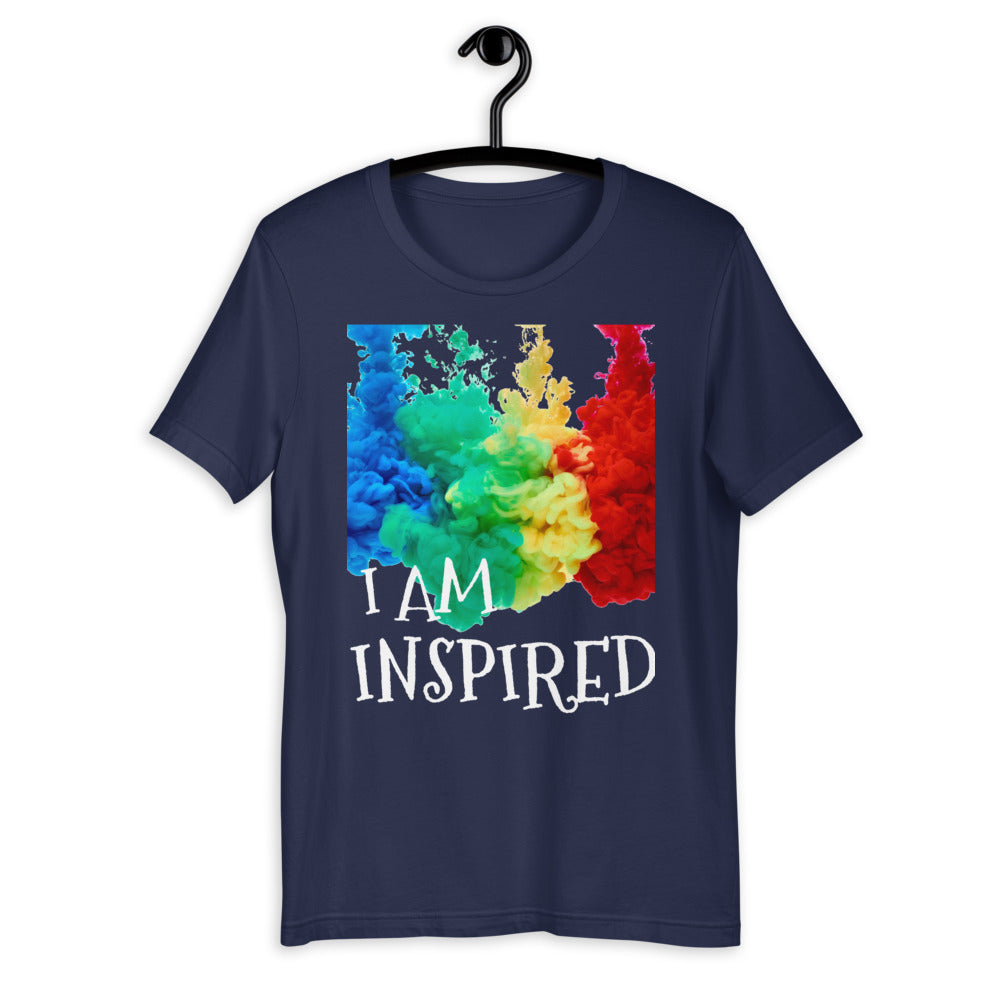 Motivational Unisex T-Shirt  "I AM INSPIRED" Law of Attraction  Short-Sleeve Unisex T-Shirt