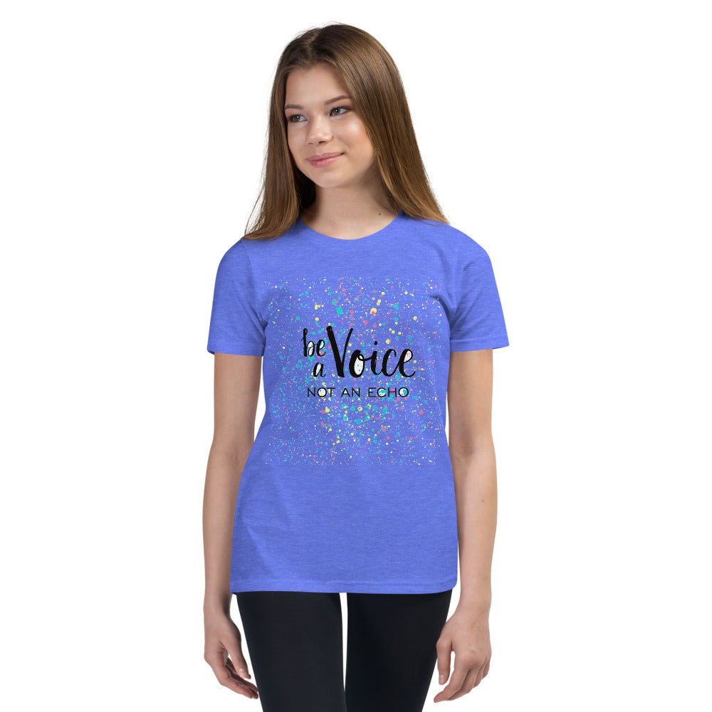 Youth T-Shirt "Be A voice Not an Echo" Motivational & Inspiring Youth Short Sleeve Unisex T-Shirt