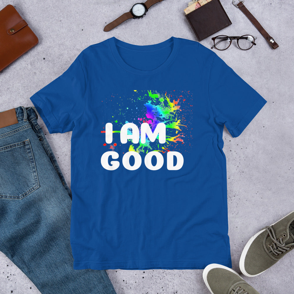 Motivational Unisex T-Shirt "I AM GOOD" Law of Attraction Short-Sleeve Unisex T-Shirt