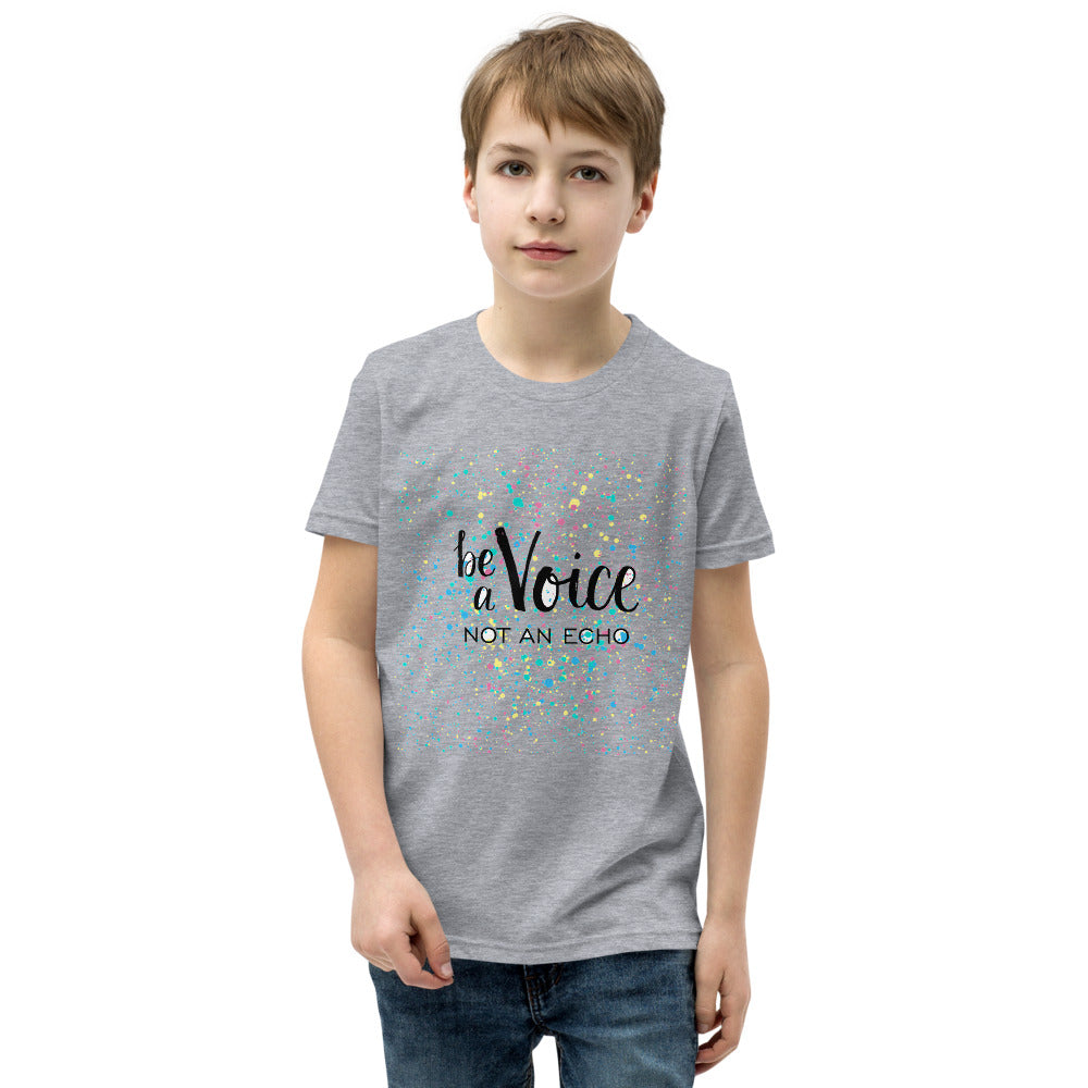 Youth T-Shirt "Be A voice Not an Echo" Motivational & Inspiring Youth Short Sleeve Unisex T-Shirt