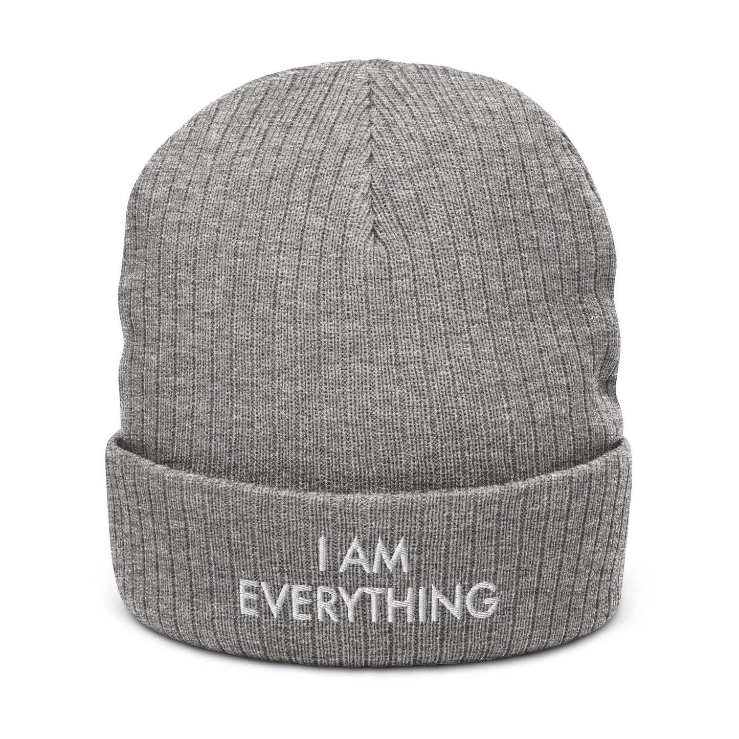 Motivational Beanie " I am Everything" Ribbed knit Beanie