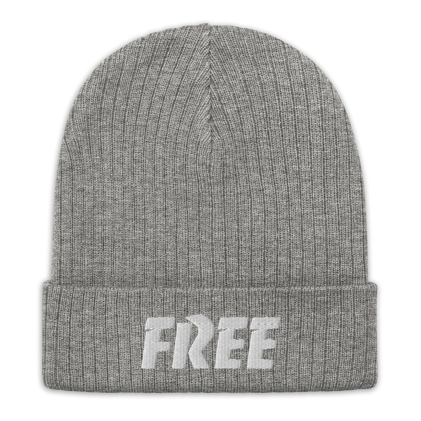 Motivational beanie "FREE" Ribbed knit beanie