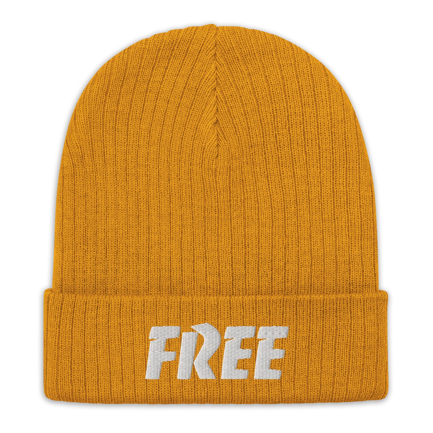 Motivational beanie "FREE" Ribbed knit beanie