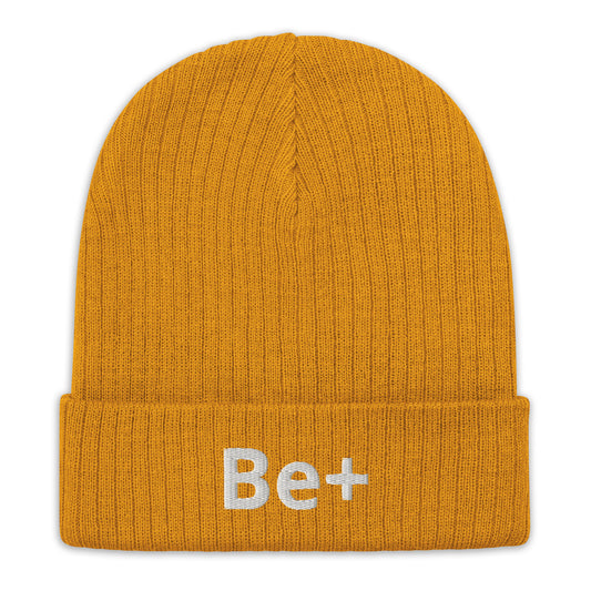 Motivational Beanie "Be Positive" Ribbed knit beanie