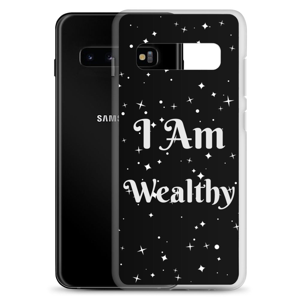 Motivational Samsung Phone  Case " I Am Wealthy" Inspirational saying Samsung phone cases