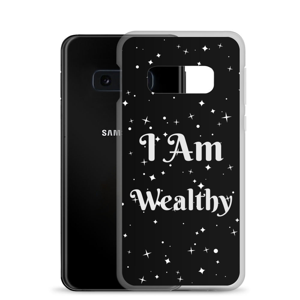 Motivational Samsung Phone  Case " I Am Wealthy" Inspirational saying Samsung phone cases