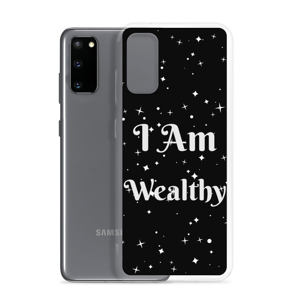 Motivational Samsung Phone  Case " I Am Wealthy" Inspirational saying Samsung phone cases