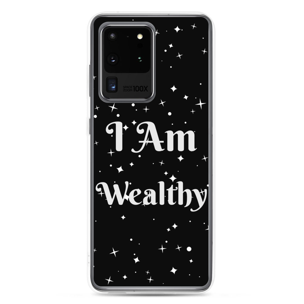 Motivational Samsung Phone  Case " I Am Wealthy" Inspirational saying Samsung phone cases