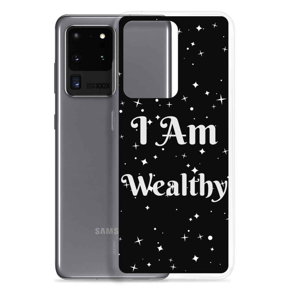 Motivational Samsung Phone  Case " I Am Wealthy" Inspirational saying Samsung phone cases