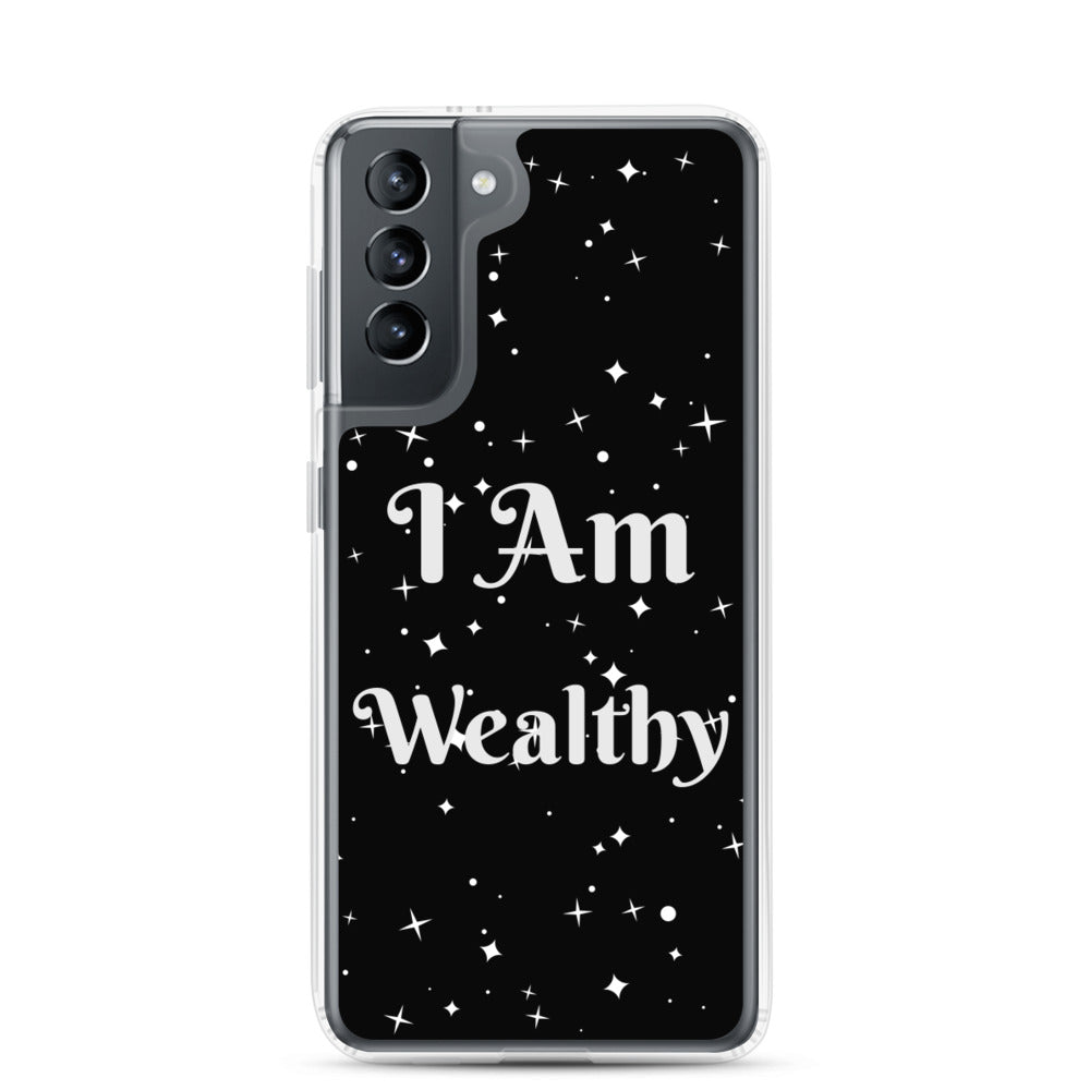 Motivational Samsung Phone  Case " I Am Wealthy" Inspirational saying Samsung phone cases