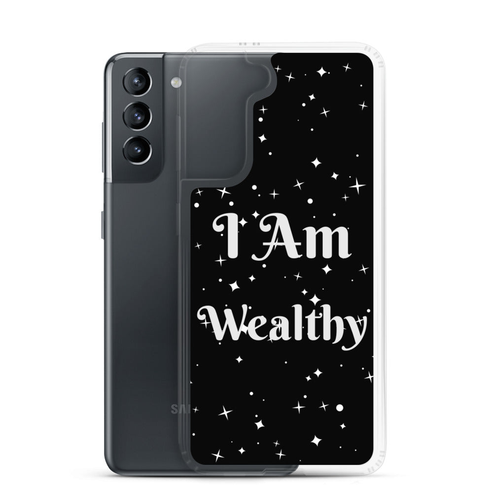 Motivational Samsung Phone  Case " I Am Wealthy" Inspirational saying Samsung phone cases