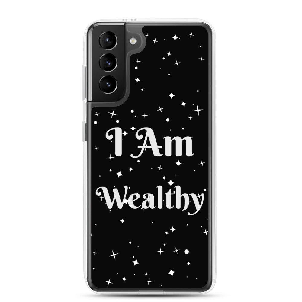 Motivational Samsung Phone  Case " I Am Wealthy" Inspirational saying Samsung phone cases