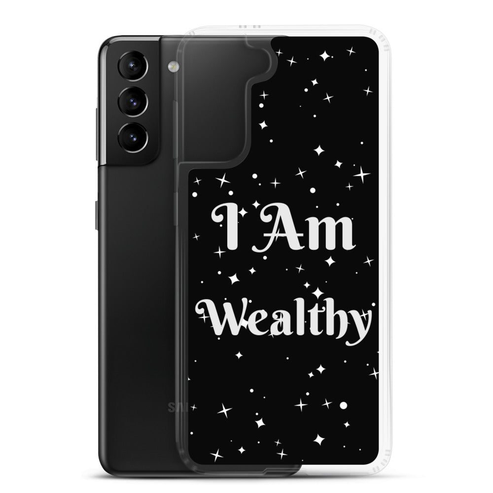 Motivational Samsung Phone  Case " I Am Wealthy" Inspirational saying Samsung phone cases